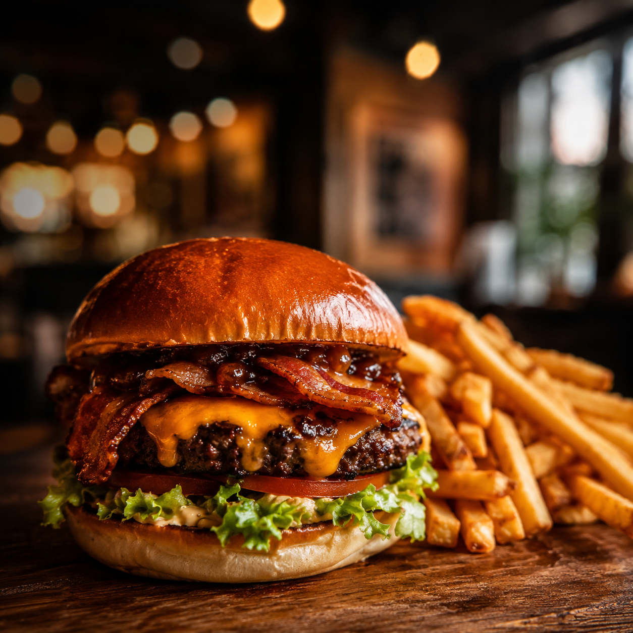 A warm burger and fries from the Hungry8 food discovery experience